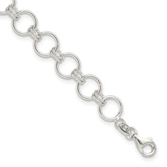 Sterling Silver Polished Circle Link 7.25in Bracelet