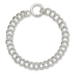 Sterling Silver Polished Double Link 7in Charm Bracelet