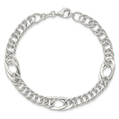 Sterling Silver Rhodium-plated Polished Fancy Link 7.5in Bracelet
