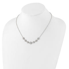 Pure Fire Sterling Silver Rhod-plated Fancy CZ 17.75in w/2in ext Necklace