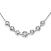 Pure Fire Sterling Silver Rhod-plated Fancy CZ 17.75in w/2in ext Necklace