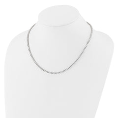 Sterling Silver Rhodium-plated Polished CZ Tennis Necklace