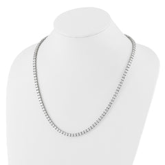 Sterling Silver Rhodium-plated 4mm CZ 22in Tennis Necklace