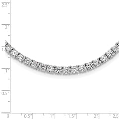 Sterling Silver Rhodium-plated 4mm CZ 22in Tennis Necklace