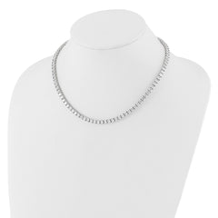 Sterling Silver Rhodium-plated 4mm CZ 17in Tennis Necklace