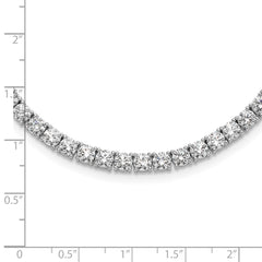 Sterling Silver Rhodium-plated 4mm CZ 17in Tennis Necklace