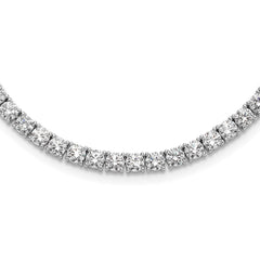 Sterling Silver Rhodium-plated 4mm CZ 17in Tennis Necklace