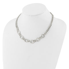Sterling Silver Polished Fancy Link Necklace - 5