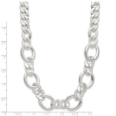 Sterling Silver Polished Fancy Link Necklace - 5