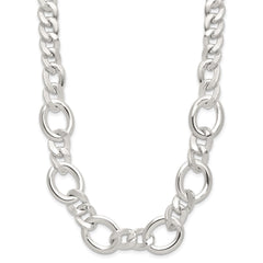 Sterling Silver Polished Fancy Link Necklace - 5