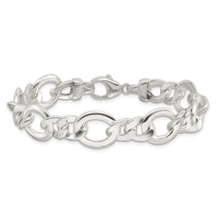 Sterling Silver Polished Flat Fancy Link Bracelet