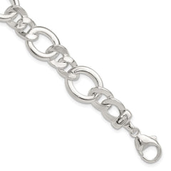 Sterling Silver Polished Flat Fancy Link Bracelet