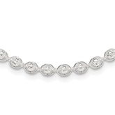 Sterling Silver Polished and Diamond Cut Beaded Necklace