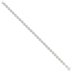 Sterling Silver Polished and Diamond Cut Beaded Bracelet