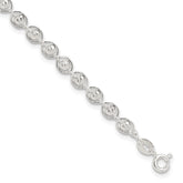 Sterling Silver Polished and Diamond Cut Beaded Bracelet