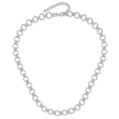 Sterling Silver Polished Circle Link 16 w/2in ext Necklace