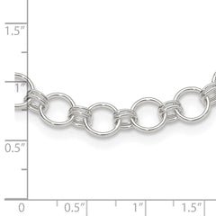 Sterling Silver Polished Circle Link 16 w/2in ext Necklace