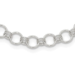 Sterling Silver Polished Circle Link 16 w/2in ext Necklace