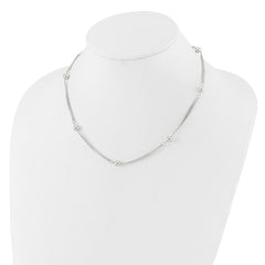 Sterling Silver Polished Multi-strand Beaded 18in Necklace