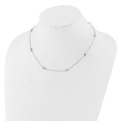 Sterling Silver Polished Fancy Beaded Link 18in Necklace