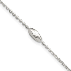 Sterling Silver Polished Fancy Beaded Link 7.5in Bracelet