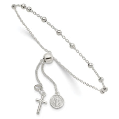 Sterling Silver St. Benedict Adjustable Rosary Bracelet