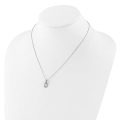 Sterling Silver Rhodium-plated with Micro Pave CZ 16in w/2in ext Necklace