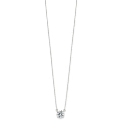 Sterling Silver Rhodium-plated Polished Round 8mm CZ Necklace