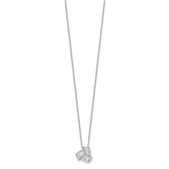Sterling Silver Rhodium-plated CZ Love Knot 18in Necklace