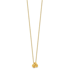 Sterling Silver Gold-tone Love Knot 16in w/2in ext. Necklace