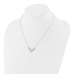 Sterling Silver Rhodium-plated 7 Bezel Set CZ 18in w/2in ext. Necklace