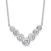 Sterling Silver Rhodium-plated 7 Bezel Set CZ 18in w/2in ext. Necklace