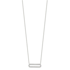 Sterling Silver E-coated CZ 18.25in w/2in ext Necklace