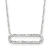 Sterling Silver E-coated CZ 18.25in w/2in ext Necklace