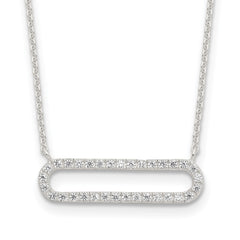 Sterling Silver E-coated CZ 18.25in w/2in ext Necklace