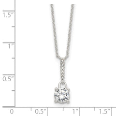 Sterling Silver E-coated CZ 17.75in Necklace