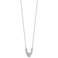 Sterling Silver Rhodium-plated with CZ 16in w/2in ext Necklace