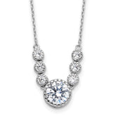 Sterling Silver Rhodium-plated with CZ 16in w/2in ext Necklace