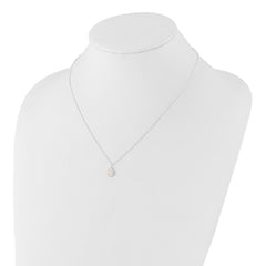 Sterling Silver E-coated Moonstone 17.75in w/2in ext Necklace