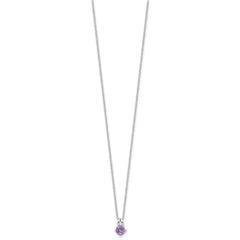 Sterling Silver Rhodium-plated .45AM Amethyst 16in w/2in ext Necklace