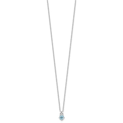 Sterling Silver Rhodium-plated .59BT Blue Topaz 16in w/2in ext Necklace