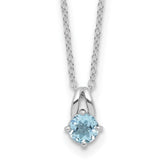 Sterling Silver Rhodium-plated .59BT Blue Topaz 16in w/2in ext Necklace