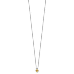 Sterling Silver Rhodium-plated .45CI Citrine 16in w/2in ext Necklace