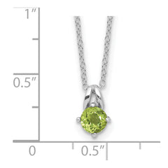 Sterling Silver Rhodium-plated .54PE Peridot 16in w/2in ext Necklace