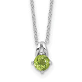 Sterling Silver Rhodium-plated .54PE Peridot 16in w/2in ext Necklace