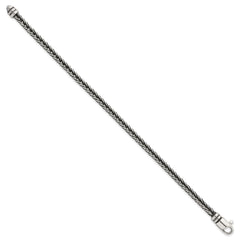 Sterling Silver Antiqued Polished 4.25mm Franco Chain 8 inch Bracelet