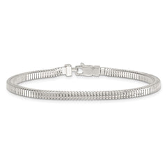 Sterling Silver Polished Fancy 3.5mm Square Snake Link 8 Inch Bracelet