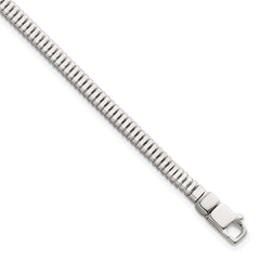Sterling Silver Polished Fancy 3.5mm Square Snake Link 8 Inch Bracelet