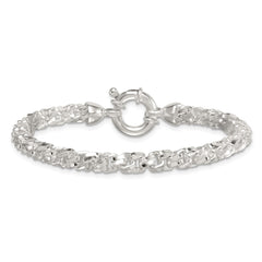 Sterling Silver Polished 5.65mm Fancy Link 7.5 Inch Bracelet