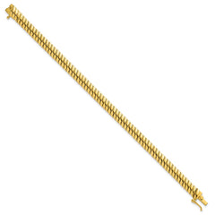 Sterling Silver Gold-Tone Polished Fancy 5.8mm S-Link 7 Inch Bracelet